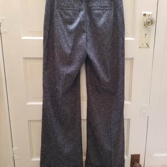 CAbi Charcoal Grey Tweed Flecked Wide Legged Cuffed Trousers Style  # 230 * Size - Picture 8 of 14